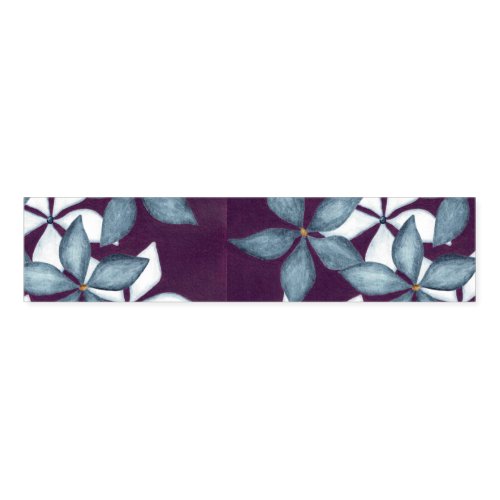 Blue flowers on plum background napkin bands