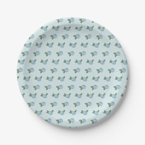 Blue Flowers Paper Plate