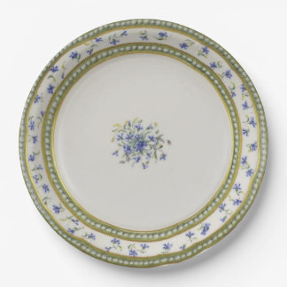 Blue Flowers Paper Plates