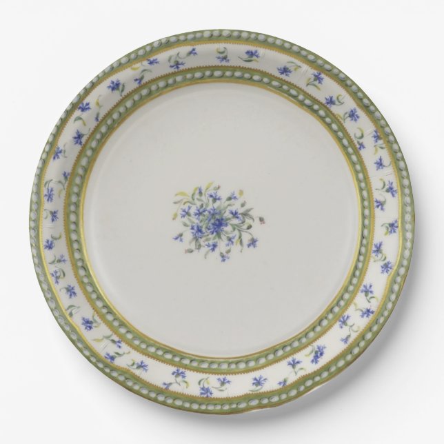 Blue Flowers Paper Plates (Front)