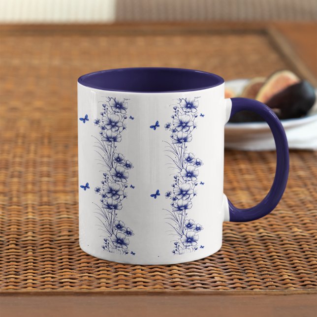 Blue Flowers pattern coffee mug (Creator Uploaded)