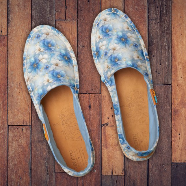 Blue Flowers Pattern Espadrilles (Creator Uploaded)