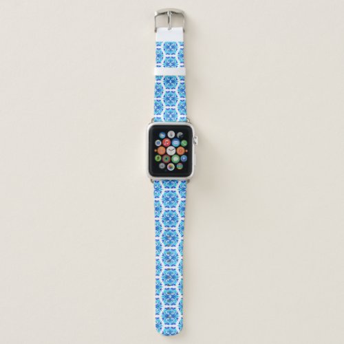 Blue Flowers Pattern Of Flowers Floral Pattern Apple Watch Band