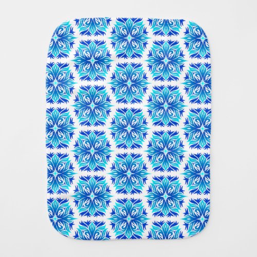 Blue Flowers Pattern Of Flowers Floral Pattern Baby Burp Cloth