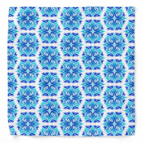 Blue Flowers Pattern Of Flowers Floral Pattern Bandana