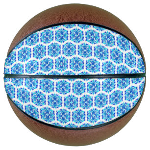 Blue Flowers, Pattern Of Flowers, Floral Pattern Basketball