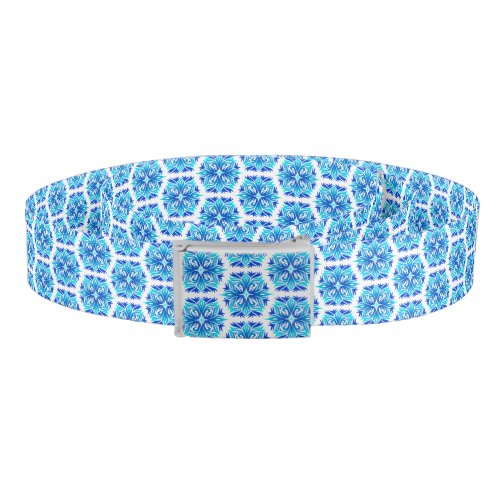 Blue Flowers Pattern Of Flowers Floral Pattern Belt