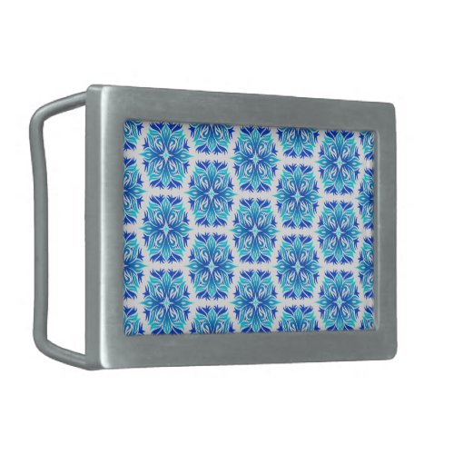 Blue Flowers Pattern Of Flowers Floral Pattern Belt Buckle