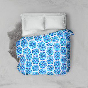 Blue Flowers, Pattern Of Flowers, Floral Pattern Duvet Cover