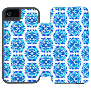 Blue Flowers, Pattern Of Flowers, Floral Pattern iPhone SE/5/5s Wallet Case