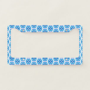 Blue Flowers, Pattern Of Flowers, Floral Pattern License Plate Frame