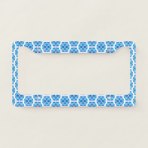 Blue Flowers Pattern Of Flowers Floral Pattern License Plate Frame