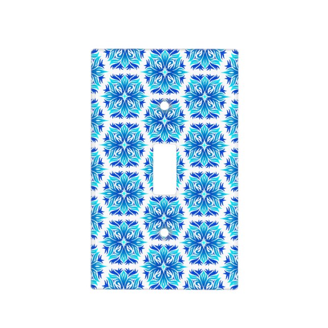 Blue Flowers, Pattern Of Flowers, Floral Pattern Light Switch Cover (Front)