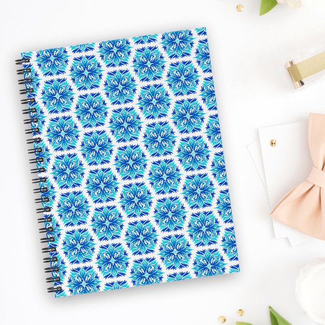Blue Flowers, Pattern Of Flowers, Floral Pattern Notebook (Creator Uploaded)