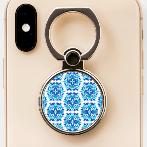 Blue Flowers Pattern Of Flowers Floral Pattern Phone Ring Stand