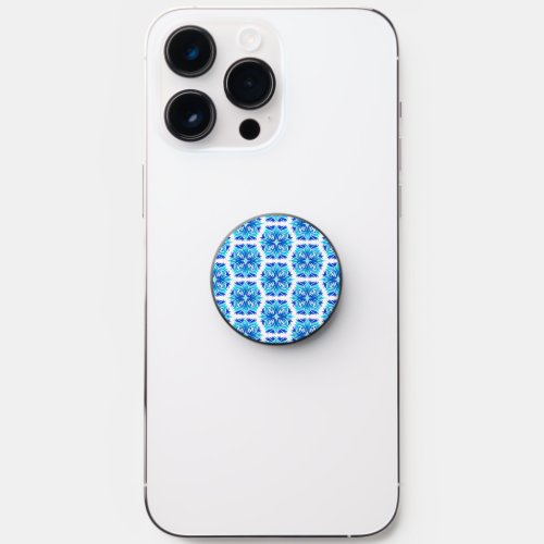 Blue Flowers Pattern Of Flowers Floral Pattern PopSocket