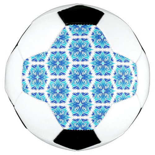 Blue Flowers Pattern Of Flowers Floral Pattern Soccer Ball