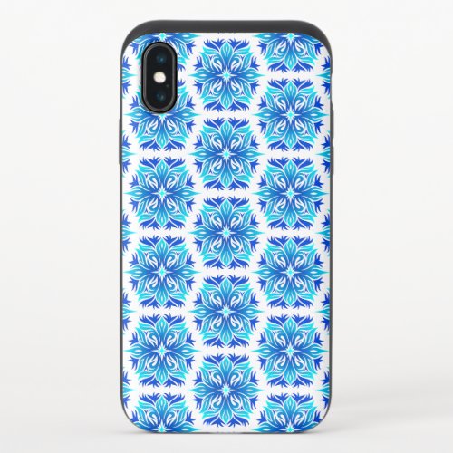 Blue Flowers Pattern Of Flowers Floral Pattern iPhone XS Slider Case