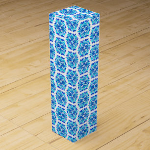 Blue Flowers, Pattern Of Flowers, Floral Pattern Wine Box