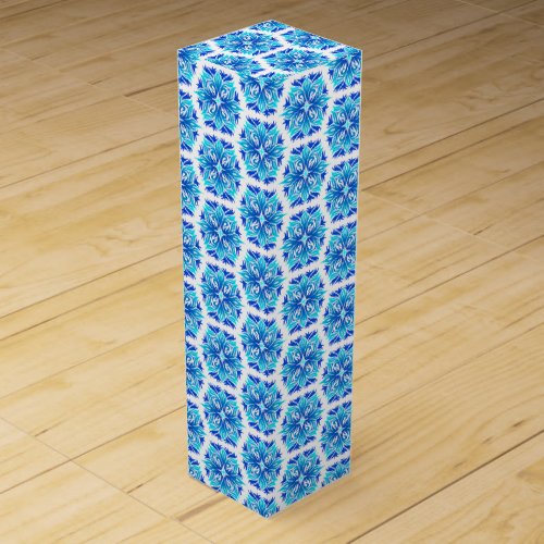 Blue Flowers Pattern Of Flowers Floral Pattern Wine Box