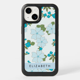 Blue Flowers, Pattern Of Flowers, Your Name OtterBox iPhone 14 Case