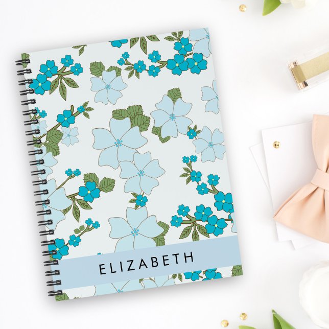 Blue Flowers, Pattern Of Flowers, Your Name Planner (Creator Uploaded)