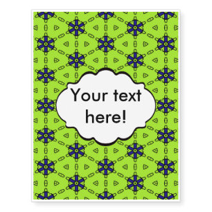 Blue flowers pattern temporary tattoos
