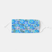 Blue Flowers Pattern Tropical Adult Cloth Face Mask (Front, Folded)