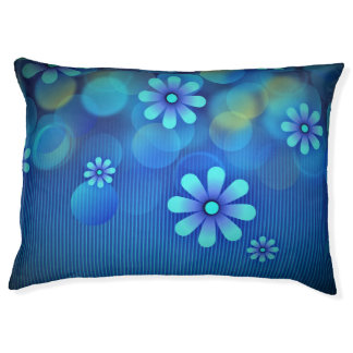 blue flowers pet bed