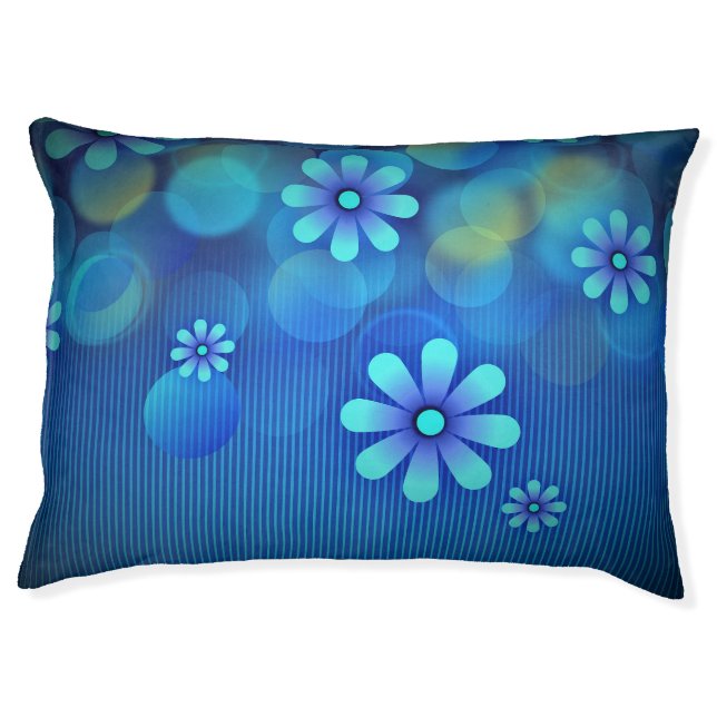 blue flowers pet bed (Front)