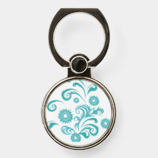 Blue flowers phone ring stand