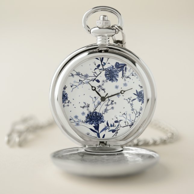 Blue flowers pocket watch (Inside)