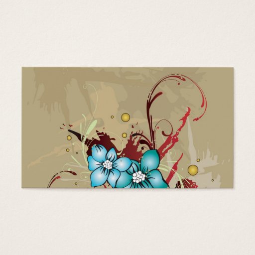 Customizable Blue flowers Profile Card Business Card Template