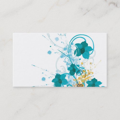 Blue flowers Profile Card Business Card Template