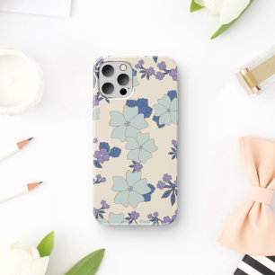 Blue Flowers, Purple Flowers, Floral Pattern iPhone 11 Case