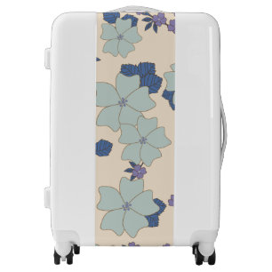 Blue Flowers, Purple Flowers, Floral Pattern Luggage