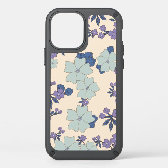 Blue Flowers, Purple Flowers, Floral Pattern Speck iPhone 12 Case (Front)