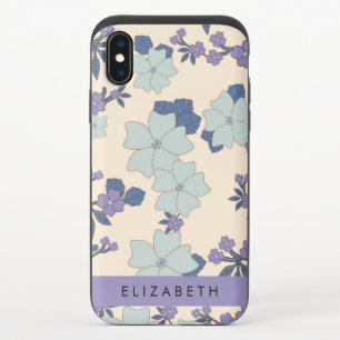 Blue Flowers, Purple Flowers, Floral, Your Name iPhone X Slider Case