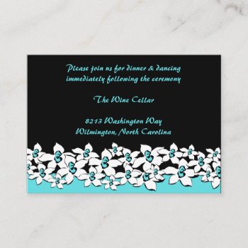 Blue Flowers Reception Insert Cards by TwoBecomeOne at Zazzle
