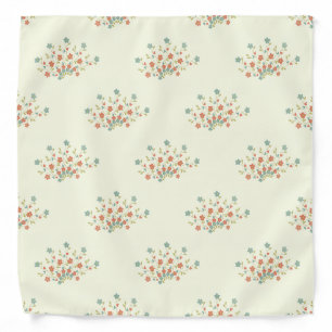Blue Flowers, Red Flowers, Pattern Of Flowers Bandana