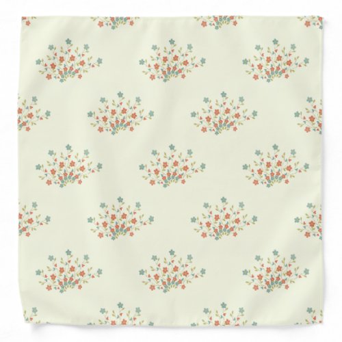 Blue Flowers Red Flowers Pattern Of Flowers Bandana