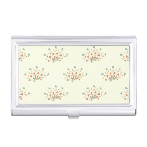 Blue Flowers Red Flowers Pattern Of Flowers Business Card Case