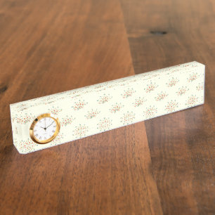 Blue Flowers, Red Flowers, Pattern Of Flowers Desk Name Plate