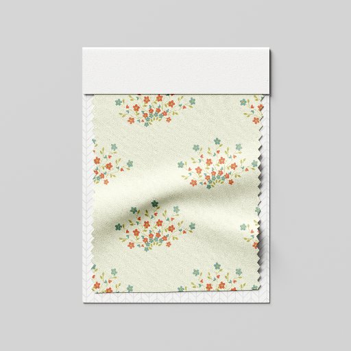 Blue Flowers, Red Flowers, Pattern Of Flowers Fabric