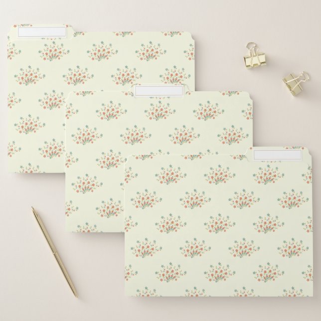 Blue Flowers, Red Flowers, Pattern Of Flowers File Folder (Set)