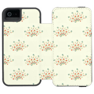Blue Flowers, Red Flowers, Pattern Of Flowers iPhone SE/5/5s Wallet Case