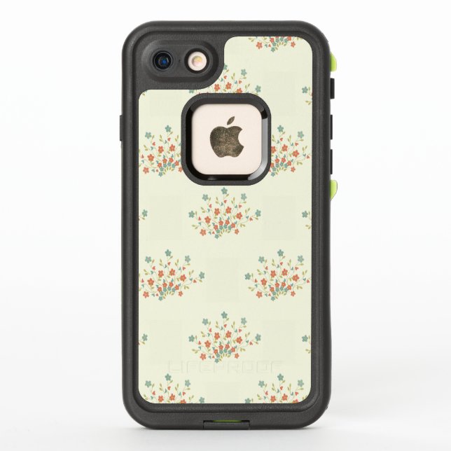 Blue Flowers, Red Flowers, Pattern Of Flowers LifeProof iPhone Case (Back)