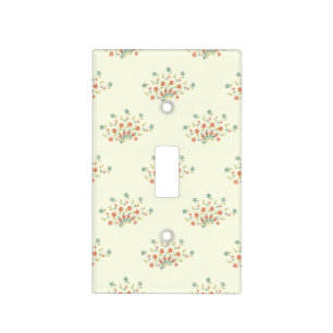 Blue Flowers, Red Flowers, Pattern Of Flowers Light Switch Cover