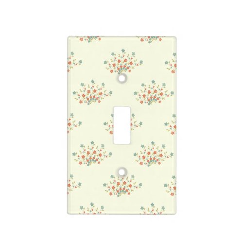 Blue Flowers Red Flowers Pattern Of Flowers Light Switch Cover