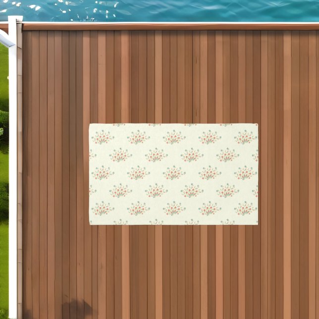 Blue Flowers, Red Flowers, Pattern Of Flowers Outdoor Rug (Insitu (Outdoor 1))